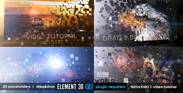 Mosaic World Video Displays template preview