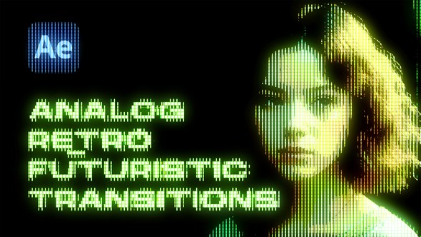 Videohive Analog Retro Futuristic Transitions Elements template preview