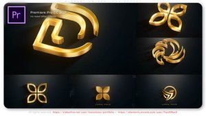 Elegant Golden Logo Reveal Premiere Pro template preview