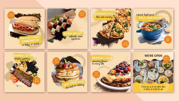 Videohive Food Social Post V14 Product Promo template preview