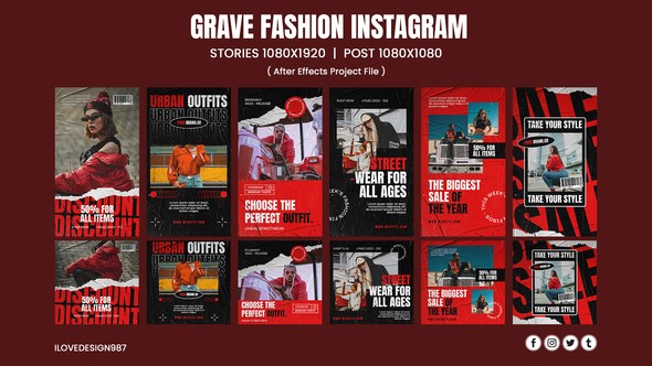 Videohive Grave Fashion Instagram Product Promo template preview
