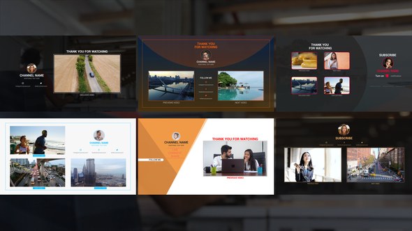Videohive Modern End Screens 46302275 Broadcast-packages template preview