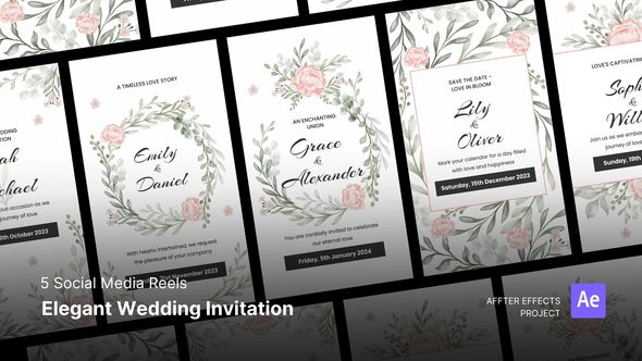 Videohive Social Media Reels - Elegant Wedding Invitation After Effects Template Product Promo template preview