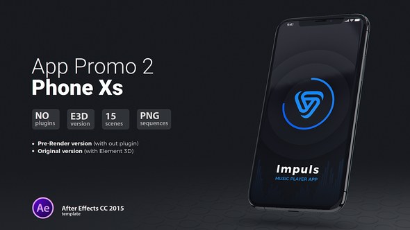App Promo 2 // Phone Xs Video Displays template preview