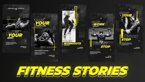 Videohive Fitness Stories Elements template preview