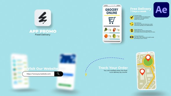 Videohive Food Delivery App Promo | After Effects Openers template preview