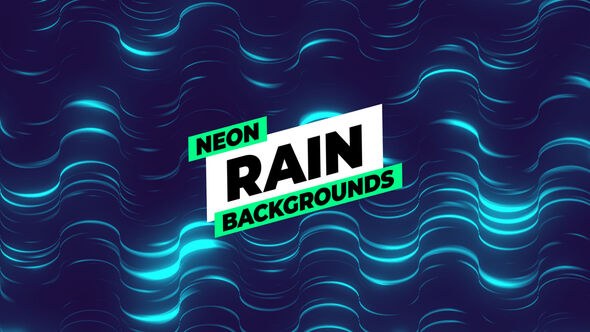 Videohive Neon Rain Backgrounds Elements template preview
