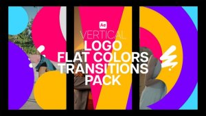 Videohive Vertical Logo Flat Colors Transitions Pack Elements template preview