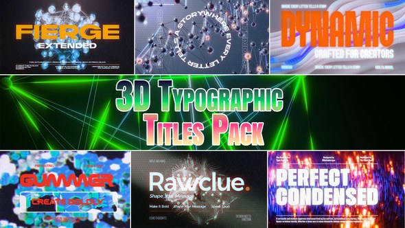Videohive 3D Typographic Titles вЂ“ Modern Motion Graphics Pack for Reels & 4K Projects Titles template preview