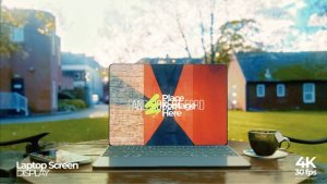 Videohive Laptop Screen In The Lawn Mockup Video Displays template preview