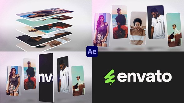 Videohive Fashion Cards Logo for After Effects Logo Stings template preview