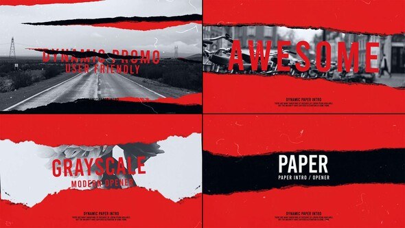 Videohive Torn Paper Intro Openers template preview
