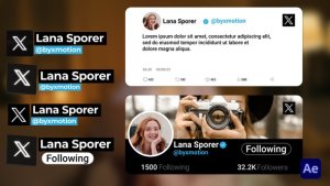 Videohive Twitter X Elements template preview