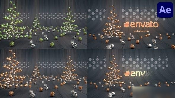 Videohive Gold Christmas Logo for After Effects