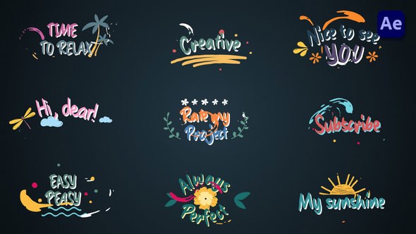 Videohive Colorful Lyric titles #2 [After Effects] Titles template preview