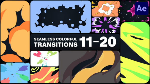 Videohive Seamless Colorful Transitions for After Effects 47674906 Elements template preview