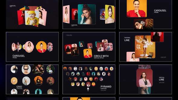 Videohive 10 Minimal Carousel pack Elements template preview