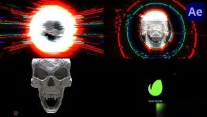 Videohive Glitch Skull Logo for After Effects Logo Stings template preview