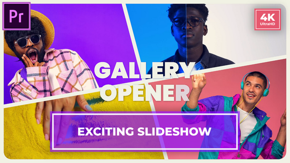Exciting Colorful Slideshow || Multiscreen Gallery Opener MOGRT for Premier Pro Premiere Pro template preview