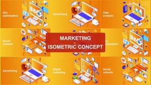 Marketing - Isometric Concept Video Displays template preview