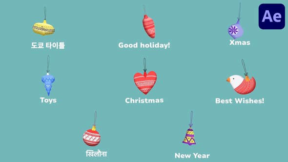 Videohive Christmas Toys Icons for After Effects Titles template preview