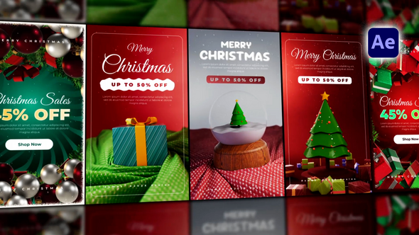 Videohive Christmas Stories Pack 55396203 Openers template preview