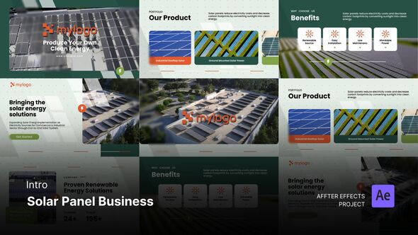 Videohive Intro/Opening Video - Solar Panel Business After Effects Template Product Promo template preview