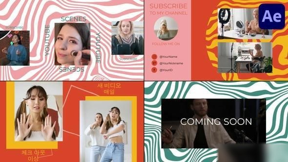 Videohive Youtube Endscreens for After Effects 49574467 Openers template preview