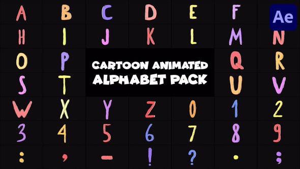 Videohive Cartoon Animated Alphabet for After Effects 53914492 Elements template preview