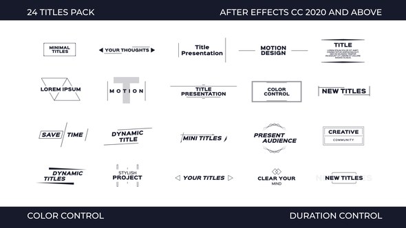 Videohive 24 Titles Pack Titles template preview