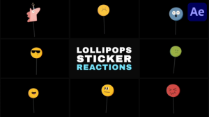 Videohive Lollipops Sticker Reactions | After Effects Elements template preview