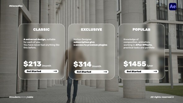 Videohive Modern Pricing Table Infographics template preview