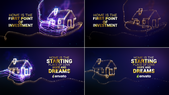 Videohive House Holding Neon line Art // House building Openers template preview