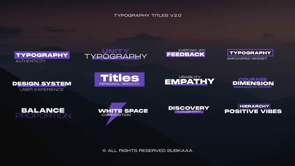 Videohive Typography Titles Pack for After Effcets Titles template preview