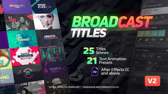 TypeX - Broadcast Pack: Title Animation Presets Library Video Displays template preview