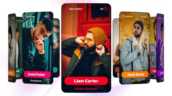 Infinite Carousel 3D gallery Elements template preview