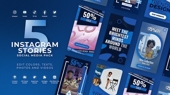 Videohive Vertical Instagram Reel Blue Product Promo template preview