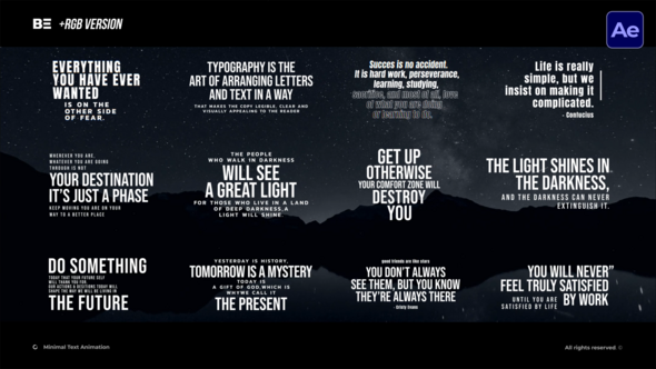 Videohive Minimal Text Animation  AE Titles template preview