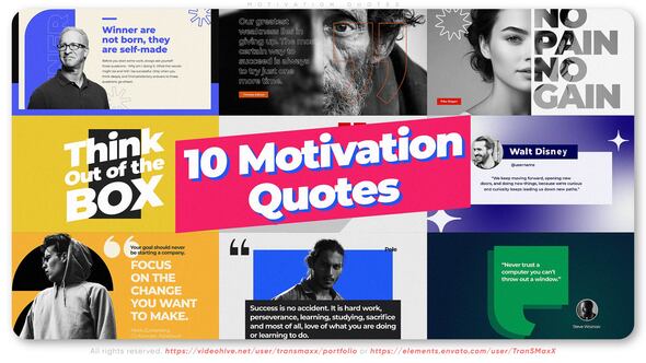 Videohive 10 Motivation Quotes Titles template preview