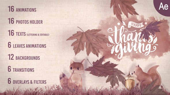 Videohive Thanksgiving Kit Video Displays template preview