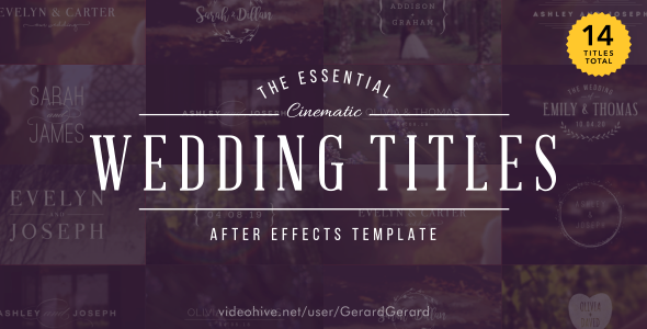 Wedding Titles Video Displays template preview