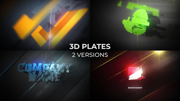 Videohive 3D Plates Logo Logo Stings template preview
