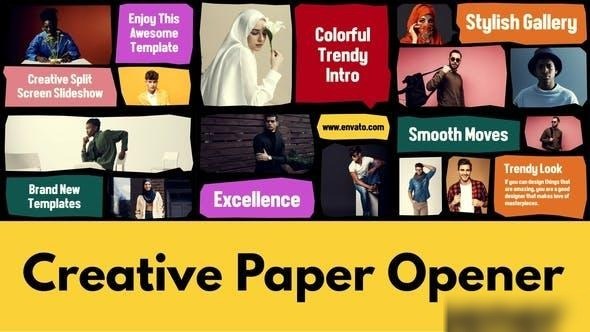 Videohive Creative Paper Opener | Multiscreen Slideshow | Split Intro Openers template preview