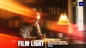 Videohive Cinematic Light Leaks Transitions вЂ“ Warm Film Glow & Lens FX Elements template preview
