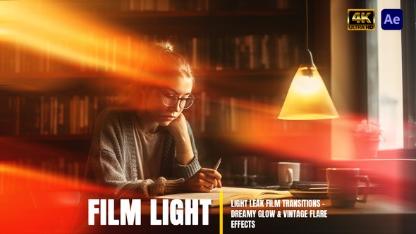 Videohive Cinematic Light Leaks Transitions вЂ“ Warm Film Glow & Lens FX Elements template preview