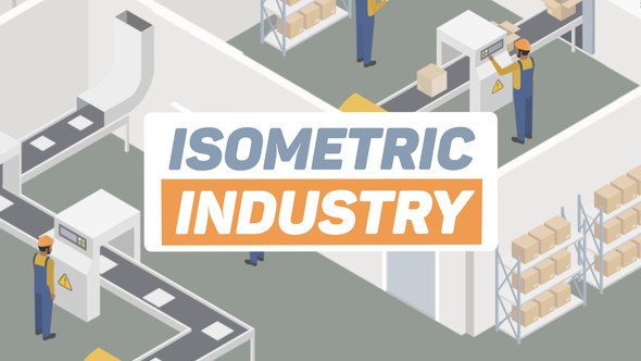Videohive Isometric Industry Video Displays template preview