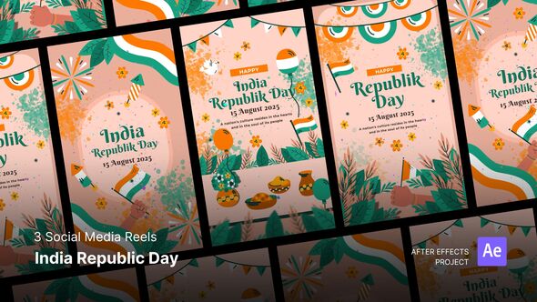 Videohive Social Media Reels - India Republic Day After Effects Project Files Openers template preview