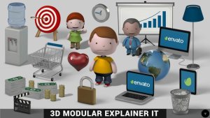 Videohive 3D Modular Explainer Kit Openers template preview