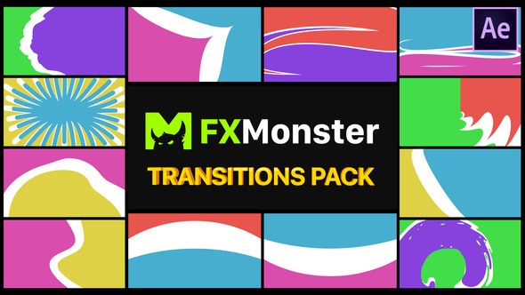 Colorful Transitions Pack | After Effects Video Displays template preview