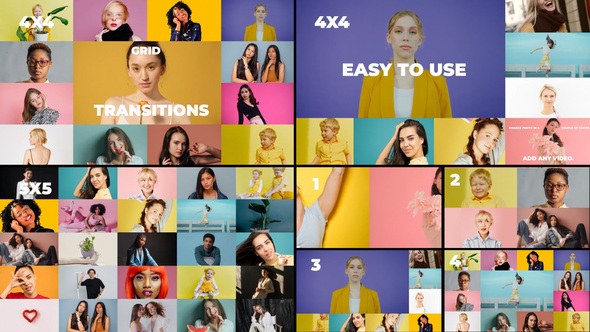Videohive Grid Transition for After Effects Elements template preview